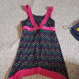 Kensie Kids Dress - Black with Pink and Multicolor Dots